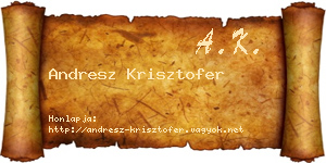 Andresz Krisztofer névjegykártya